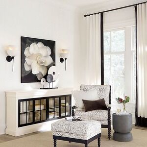 Ballard Designs‎ Signature Velvet Framed Drapery Panel Set of 2 52"W x 108"L Ink